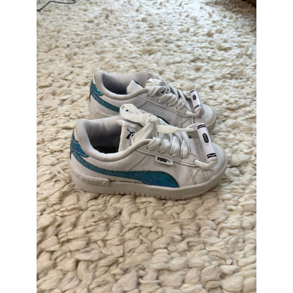 PUMA Other - Girls' Puma White & Blue Sparkle Sneakers Size 13 (Little Girl) lace up